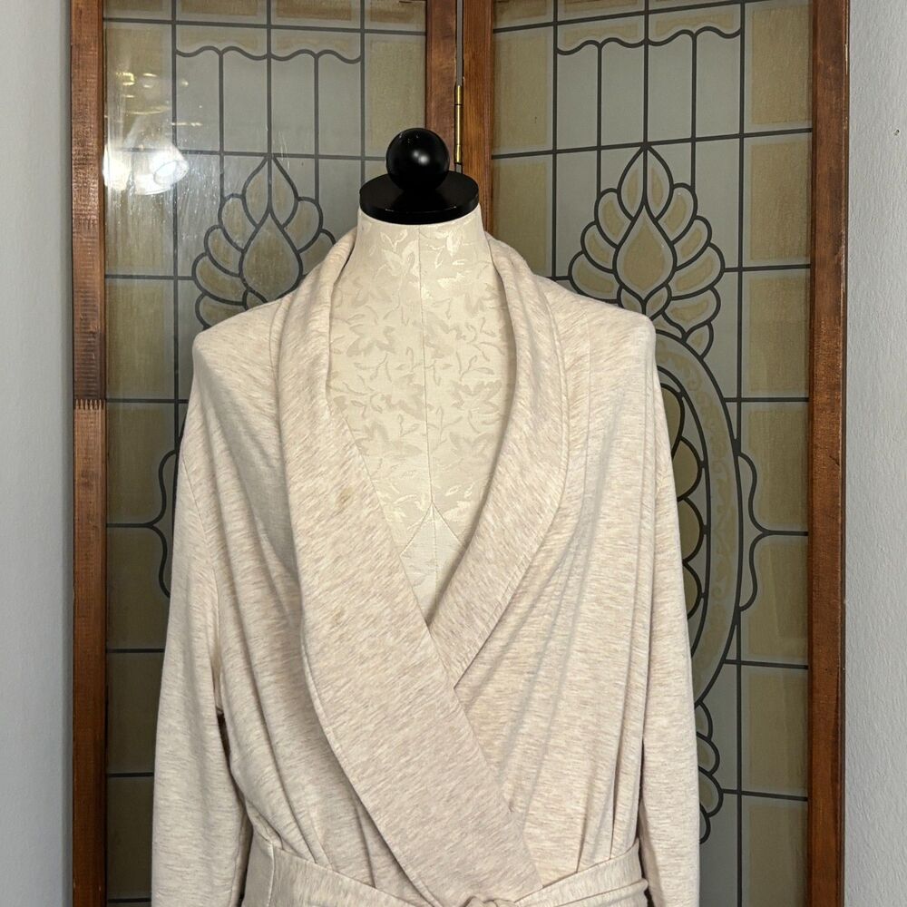 Soft Surroundings Belted Cozy Soft Midi Length Bath Robe Cream Color Size XL - Picture 6 of 15